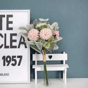 Bouquet de fleurs artificielles Gabriella, design pissenlit rose et blanc, décoration intérieure, accessoires de mariage CF01174 - Product Image 4