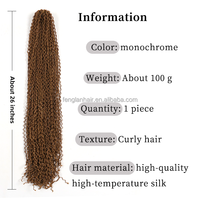 Extensions de cheveux synthétiques souples pour femmes noires, micro-tresses Zizi pré-tressées de 24 pouces, petites, fines et bouclées, pour crochet DIY