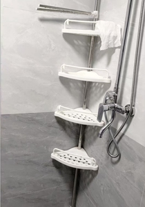 Hot bán treo tường hiển thị 2.6m bán buôn phòng tắm vòi hoa sen kệ có mục đích lưu trữ Giá kim loại góc lớp kệ - Product Image 4