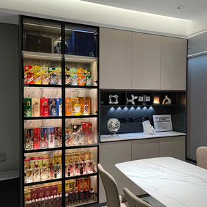 ארונות קונסולת עץ סלון אמנות מטבח בית מלון ריהוט זכוכית ארונות זכוכית ארונות עץ - Product Image 5