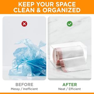 <b>Blue</b> drawstring garbage bag 10 gallon kitchen Garbage Bags Trash Bags with Drawstring <b>Blue</b> 2 <b>Rolls</b>/110 Bags - Product Image 2