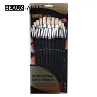 6Pcs Fan Brush for Painting Set Hog Bristle Hair Long Handle Professional  Artist for Acrylic Painting Oil Watercolor Painting