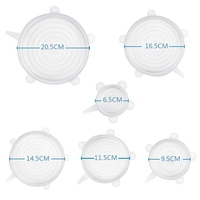 6 pièces couvercles en Silicone respectueux de l'environnement, nouveauté Standard, ensemble de couvercles extensibles par aspiration en Silicone haute Tension pour outil de cuisine