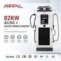 Amppal 82kw Ac Chargeur hybride solaire électrique Commercial Ev Dc Véhicule monté au sol Stations de charge rapides E v pour voiture électrique