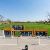Villa Duplex Modulaire Préfabriquée de Luxe Moderne à Deux Étages en Conteneurs de Verre pour Bureau, Salle d'Exposition, Complexe Hôtelier