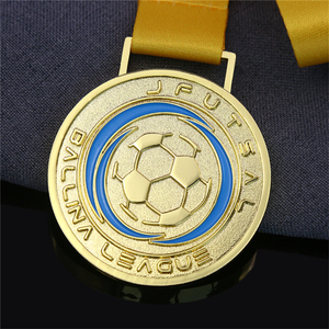 Medallas deportivas de tenis de mesa, accesorio de <span class=keywords><strong>metal</strong></span> fundido a medida, competición, oro, con cinta - Product Image 6