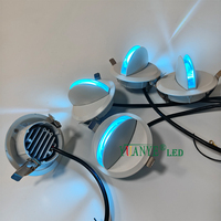 Lampe murale étanche à faisceau étroit LED 6W carrée/cylindrique pour extérieur, RGBW, DMX512/contrôle à distance WiFi, construction en aluminium