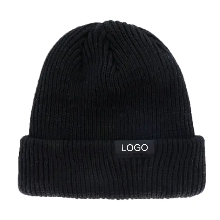 Оптовая продажа, Высококачественная теплая акриловая шапка унисекс с индивидуальным логотипом, новая зимняя шапка из органического хлопка, черная вязаная шапка TENGYU