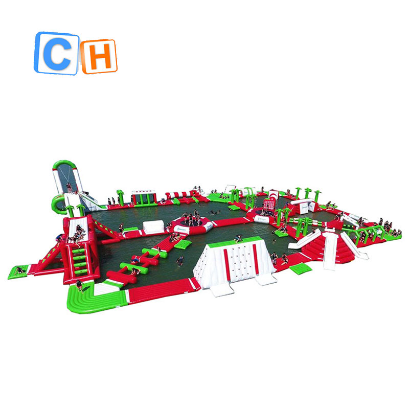 Надувной плавающий аквапарк с индивидуальным дизайном, Надувное препятствие для водных спортивных игр