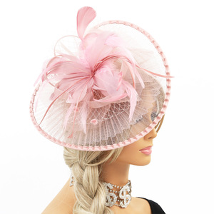 Britannique fuchsia vert noir blanc <span class=keywords><strong>macy</strong></span>'s fascinator kentucky derby chapeau accessoires cocktail soirée mariage thé fête femmes - Product Image 3