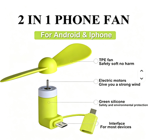 พัดลมโทรศัพท์มือถือ 3 in 1 พัดลมพกพาขนาดเล็ก USB Type-C พัดลมระบายความร้อนขนาดเล็กแบบไร้เสียง พัดลมขนาดเล็กแบบสวมใส่ได้ USB สำหรับใช้กลางแจ้งและในร่ม - Product Image 4