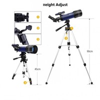 Kit de telescopio astronómico de mesa profesional de 70mm, fábrica OEM, potente telescopio para exteriores con refractor para observar las estrellas
