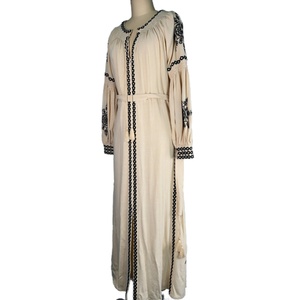 Vestido Largo Informal de Estilo Bohemio Vintage para Mujer, con Mangas Largas, Bordados, Cuello en V y Tirantes, Vestido Holgado - Product Image 6