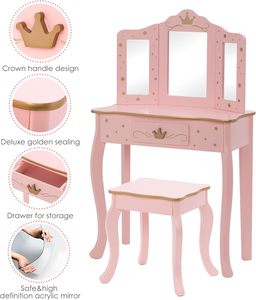 <span class=keywords><strong>Coiffeuse</strong></span> de maquillage <span class=keywords><strong>en</strong></span> <span class=keywords><strong>bois</strong></span> rose avec miroir et tabouret <span class=keywords><strong>Coiffeuse</strong></span> pour enfants <span class=keywords><strong>Coiffeuse</strong></span> pour petites filles <span class=keywords><strong>Coiffeuse</strong></span> avec tiroir - Product Image 5