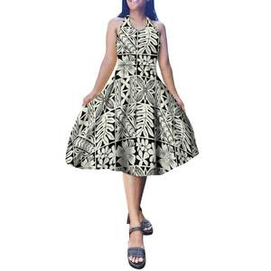 Verano nuevo diseño polinesio moda para mujer cuello en V estampado Halter temperamento delgado vestido Tapa Melanesia <span class=keywords><strong>Prom</strong></span> señoras vestido - Product Image 2