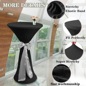 <span class=keywords><strong>Nappe</strong></span> ronde en spandex pour cocktail, haute élasticité, résistante à la décoloration, anti-poussière, facile à nettoyer, légère, épaisse, sans couture, vente chaude - Product Image 5