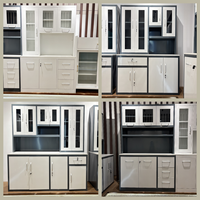 Meubles de maison modernes en acier sur mesure, designs modulaires, armoire de cuisine en métal à plusieurs portes, placard de rangement