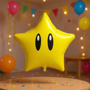 Party Love Metallic Star Balloon 48cm Yellow Foil <b>Birthday</b> Party <b>Decoration</b> <b>for</b> Kids - Product Image 2