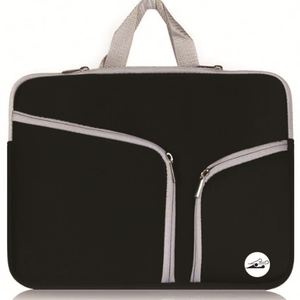 Portable 15.6 Inch Neoprene Laptop Sleeve Case Large Capacity Notebook <b>Computer</b> Pocket Case Two Pockets <b>for</b> Tablet Briefcase - Product Image 4