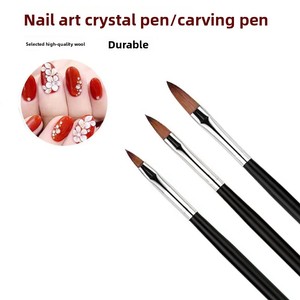 3D Crystal Carving Nail Art Brush Set Plastic Handle Flower Painting Phototherapy <b>Pen</b> Manicure Tool - Product Image 2