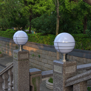 Lampada a Sfera in Acciaio Inox Stile Europeo IP55 per Giardino, Recinzione, Cancello, <span class=keywords><strong>Porta</strong></span>, Uso Esterno - Product Image 2