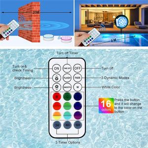 IP68水中防水USB充電式水中LED点滅プールライト、RFリモート超高輝度ダイビングライト付き - Product Image 4