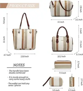 Top Sale Luxury 6pcs Ladies Shoulder Tote Bag Purse Set Super Capacity Handbags Set Popular Luxury Designer 6 In 1 For Women