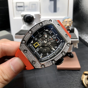 High-end men's mechanical <b>watch</b>, tonneau-shaped titanium diamond-<b>set</b> automatic mechanical <b>watch</b> 030 - Product Image 3