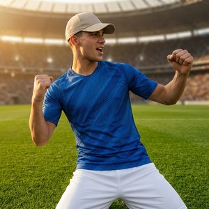 Maglia da Calcio Personalizzata per Uomo, 100% Poliestere, Collo a V, Traspirante, Asciugatura Rapida, Produzione OEM Veloce - Product Image 2
