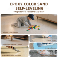 Peinture de sol colorée, revêtement époxy auto-nivelant à texture pierre granitique, sable coloré, vente en gros d'usine OEM ODM