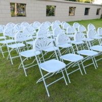 Chaises pliantes blanches en plastique pour événements, grand format, pour l'extérieur, usage commercial, pour jardins et fêtes, vente en gros