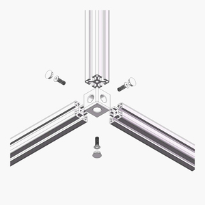 Fornitore della cina 2151 ODM argento e colore nero Slot 6mm staffa metallica in alluminio a 3 vie in 25*25 in argento e nero 25 30 40 45 - Product Image 5