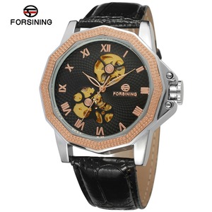 Forsining-reloj automático con número <span class=keywords><strong>romano</strong></span> para hombre, pulsera mecánica personalizada retro hueca - Product Image 1
