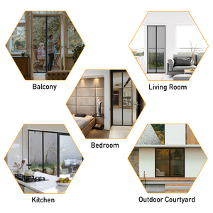 Auto-close Polyester Mesh <b>Screen</b> <b>Door</b> Pet Friendly Insect Proof Modern Entryway Rectangle Shape Indoor Decor Easy to Install - Product Image 3