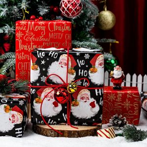 Black Christmas <b>Wrapping</b> <b>Paper</b> Roll Santa Claus Design Double Side 46.8 Sq Ft Recyclable Gift Craft Packaging - Product Image 6