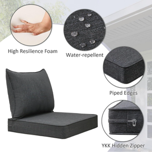 ชุดเบาะนั่งลึกสำหรับกลางแจ้งเบาะรองนั่งโพลีเอสเตอร์กันน้ำสำหรับลานบ้านพร้อมไส้โฟมแห้งเร็ว - Product Image 4