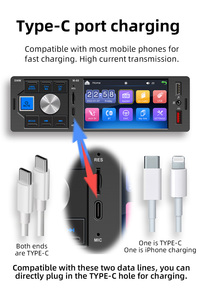 Lecteur de musique à écran tactile MP5 pour voiture, 1 Din, avec miroir, FM, USB, TYPE-C de charge de téléphone, radio stéréo <span class=keywords><strong>compatible</strong></span> Android - Product Image 5