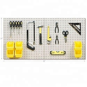 Kiểm Soát Tường Treo Tường Tổ Chức Pegboard Peg Board 22 In. W X 18 Trong. H X 1/8 Trong. <span class=keywords><strong>D</strong></span> Trắng Mạ Kẽm Pegboard - Product Image 1