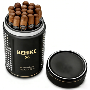 BEHIK 56 <span class=keywords><strong>Siglo</strong></span> VI tarro piramidal de gran capacidad 20 piezas tubo humidificador de cigarros de cerámica logotipo personalizado envío rápido caja de regalo cubana de viaje - Product Image 3