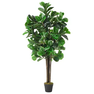 SONGMICS-plantas artificiales para decoración interior, árbol de plástico único para hotel, con maceta, árboles artificiales