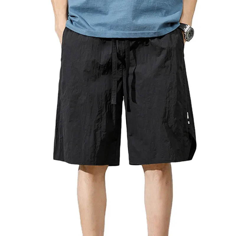 Летние мужские шорты из тонкого льна и шелка с пятиконечными шортами быстросохнущие спортивные Свободные повседневные мужские шорты