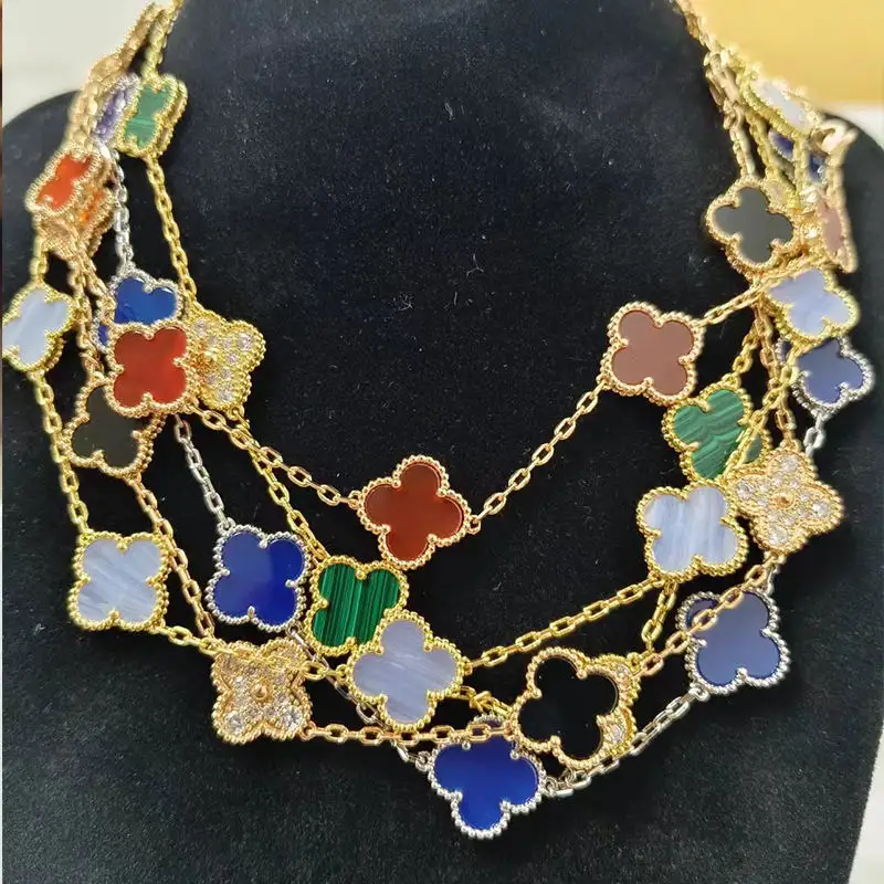 Di alta qualità, alla moda, classico quadrifoglio 10 collana di fiori, placcato oro 18K collana di donne in oro all'ingrosso