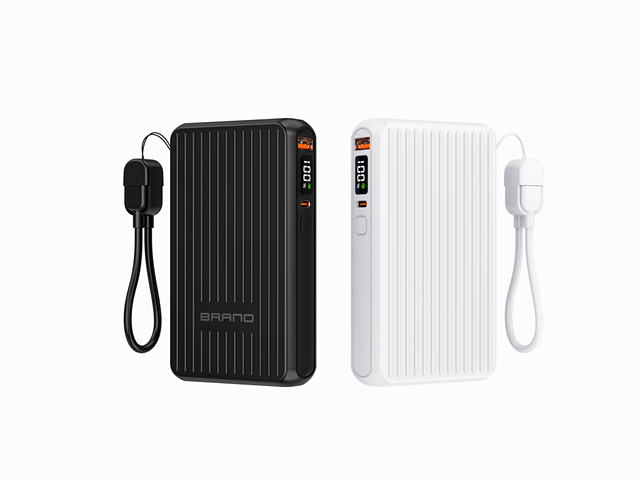 Portable Items ABS 10000mAh Power Banks 22.5W Fast Charging Built-in a Portable Dual-Cable Digital Display with a Handle