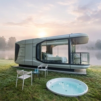Mini-maison mobile pour le camping, capsule préfabriquée, maison-capsule portable sur remorque de 20 et 40 pieds