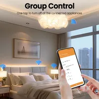 Prise intelligente US 16A avec contrôle Wi-Fi via application, surveillance de la consommation, minuterie, compte à rebours, contrôle vocal par groupe, mémoire de coupure de courant, compatible Alexa