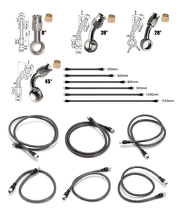 Kit Universal de Mangueras de Freno Trenzadas de Acero Inoxidable, Tubería de Aceite de Freno de Alta Presión con Conexión <span class=keywords><strong>Banjo</strong></span> para Modificación de Coches de Carreras - Product Image 4