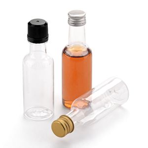 Fournisseur de bouteilles de vin en plastique, mini PET transparentes de 50 ml pour échantillons de vin promotionnels et emballages cadeaux - Product Image 1