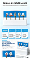 DR0404 Set Bur Pemoles Resin Gigi Dapat Diautoklaf untuk Pemolesan Gigi Tiruan dengan Handpiece Kecepatan Rendah