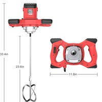 Mélangeur électrique portatif 110/220V de qualité industrielle pour béton, peinture, ciment, mastic et poudre