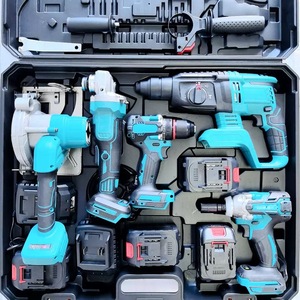 Ensemble d'outils sans fil à batterie au lithium cinq pièces avec mallette de transport – Perceuse électrique, marteau perforateur, meuleuse d'angle, <span class=keywords><strong>scie</strong></span> <span class=keywords><strong>circulaire</strong></span> – Plastique OEM - Product Image 4